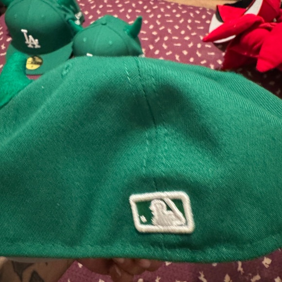 RYDER STUDIO Devil Horned Green Dodgers New Era Fitted Hat